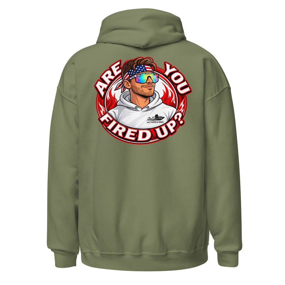 Are You Fired Up graphic hoodie by Saltwater & Diesel