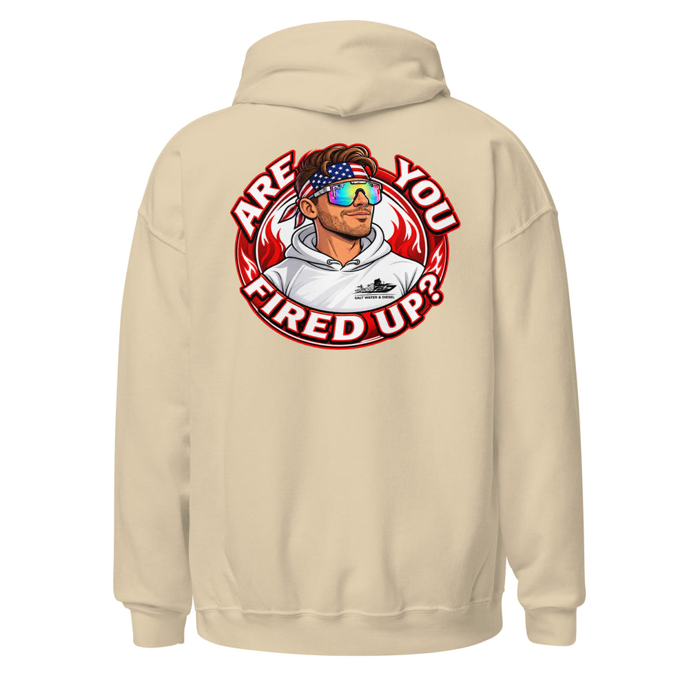 Are You Fired Up graphic hoodie by Saltwater & Diesel