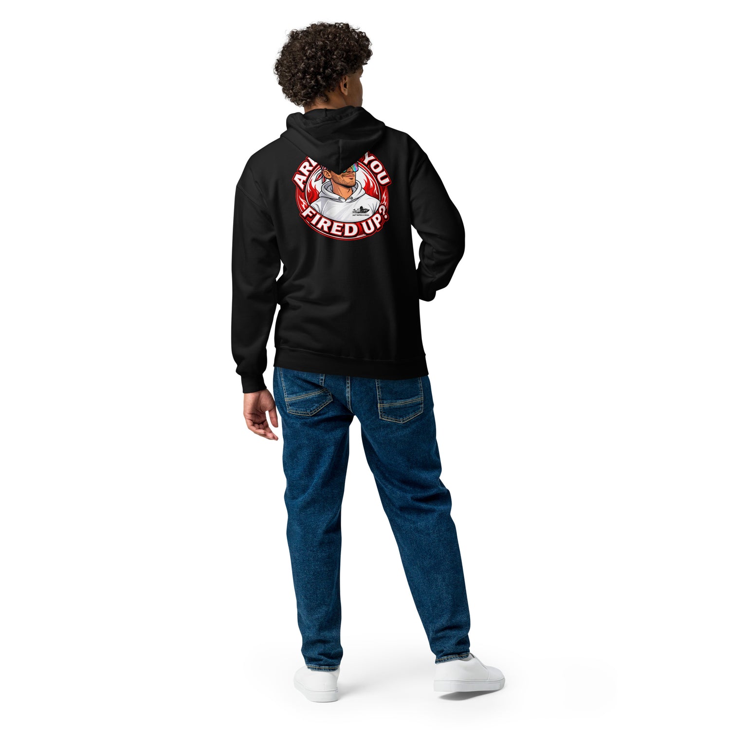 Are You Fired Up graphic zip hoodie by Saltwater & Diesel