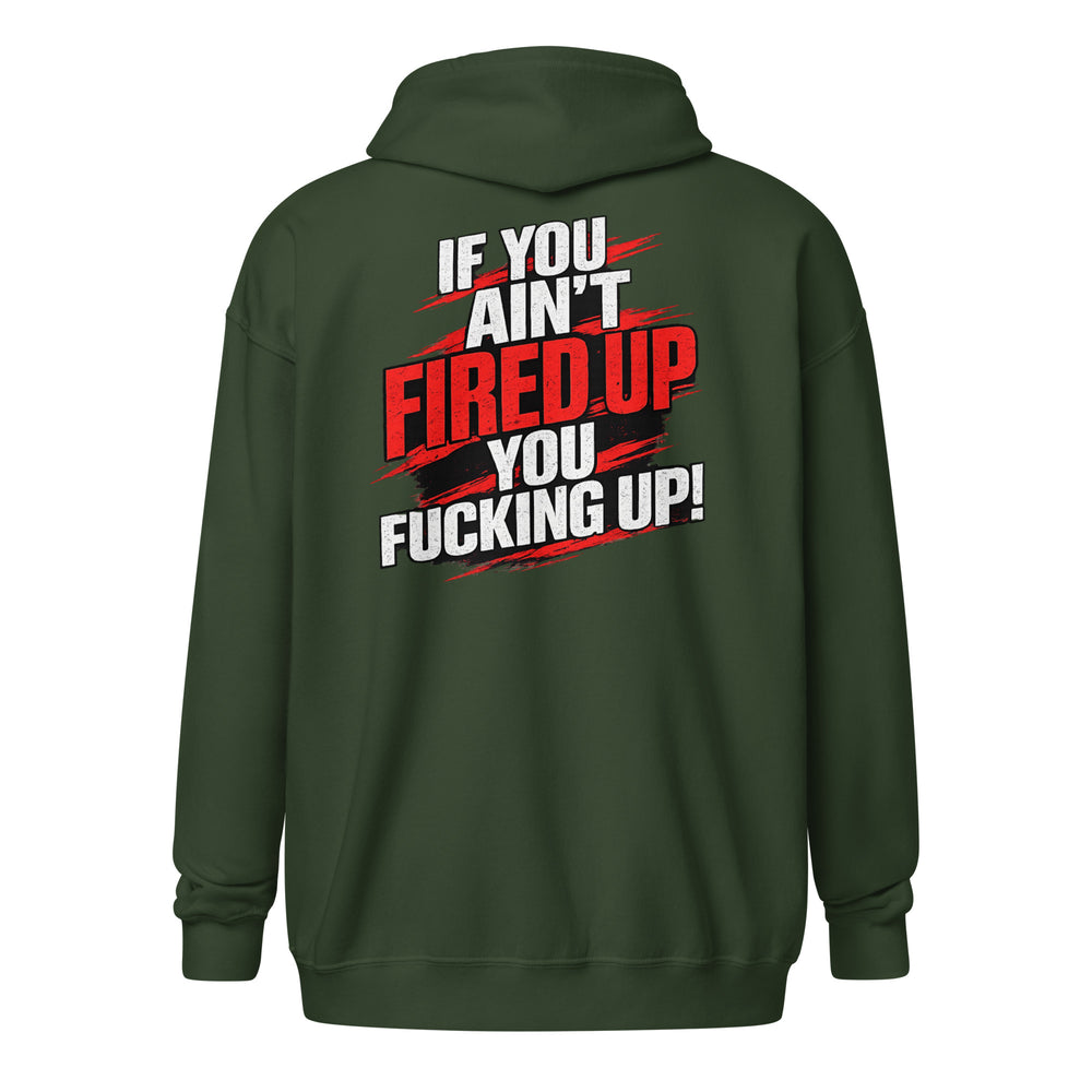 Product mockupFired Up graphic zip hoodie by Saltwater & Diesel