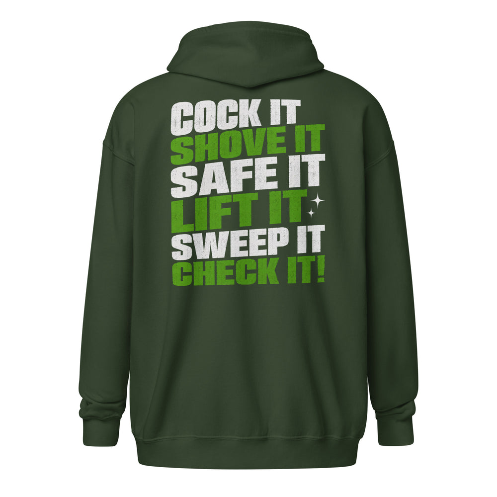 Cock It graphic zip hoodie by Saltwater & Diesel
