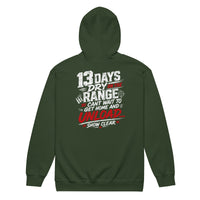 13 Days On The Range graphic zip hoodie by Saltwater & Diesel