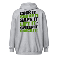 Cock It graphic zip hoodie by Saltwater & Diesel