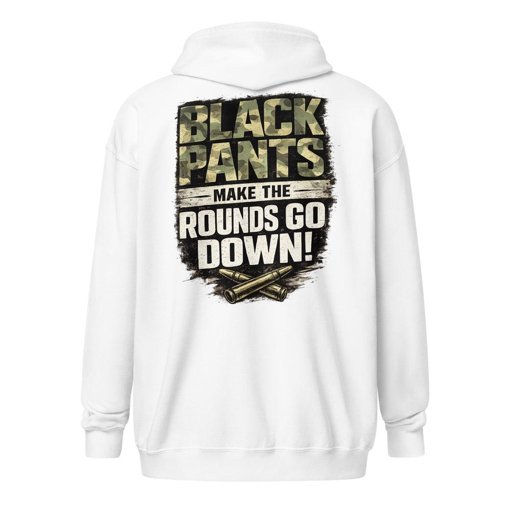 Black Pants graphic zip hoodie by Saltwater & Diesel