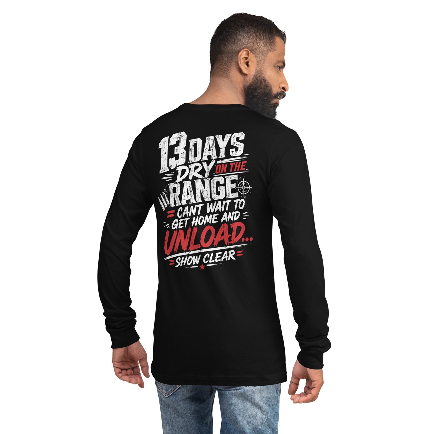 13 Days On The Range graphic long sleeve t-shirt by Saltwater & Diesel