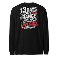 13 Days On The Range graphic long sleeve t-shirt by Saltwater & Diesel