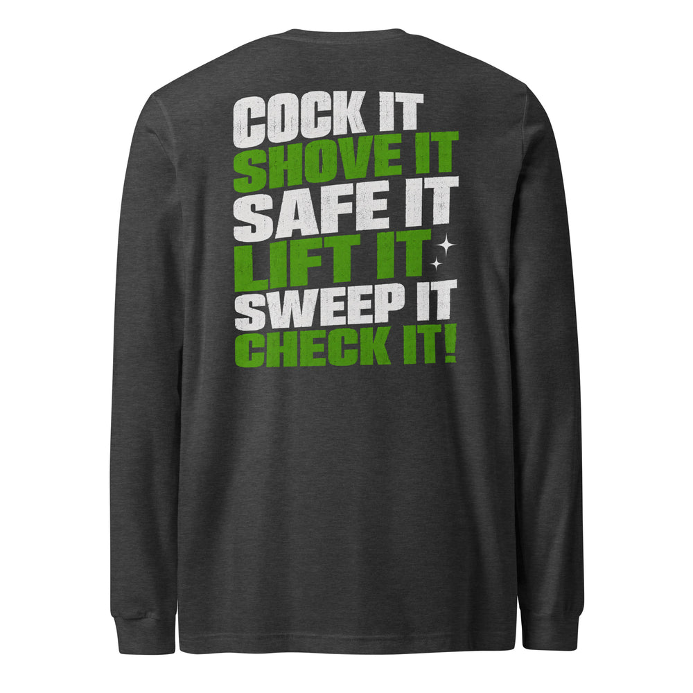 Cock It graphic long sleeve t-shirt by Saltwater & Diesel