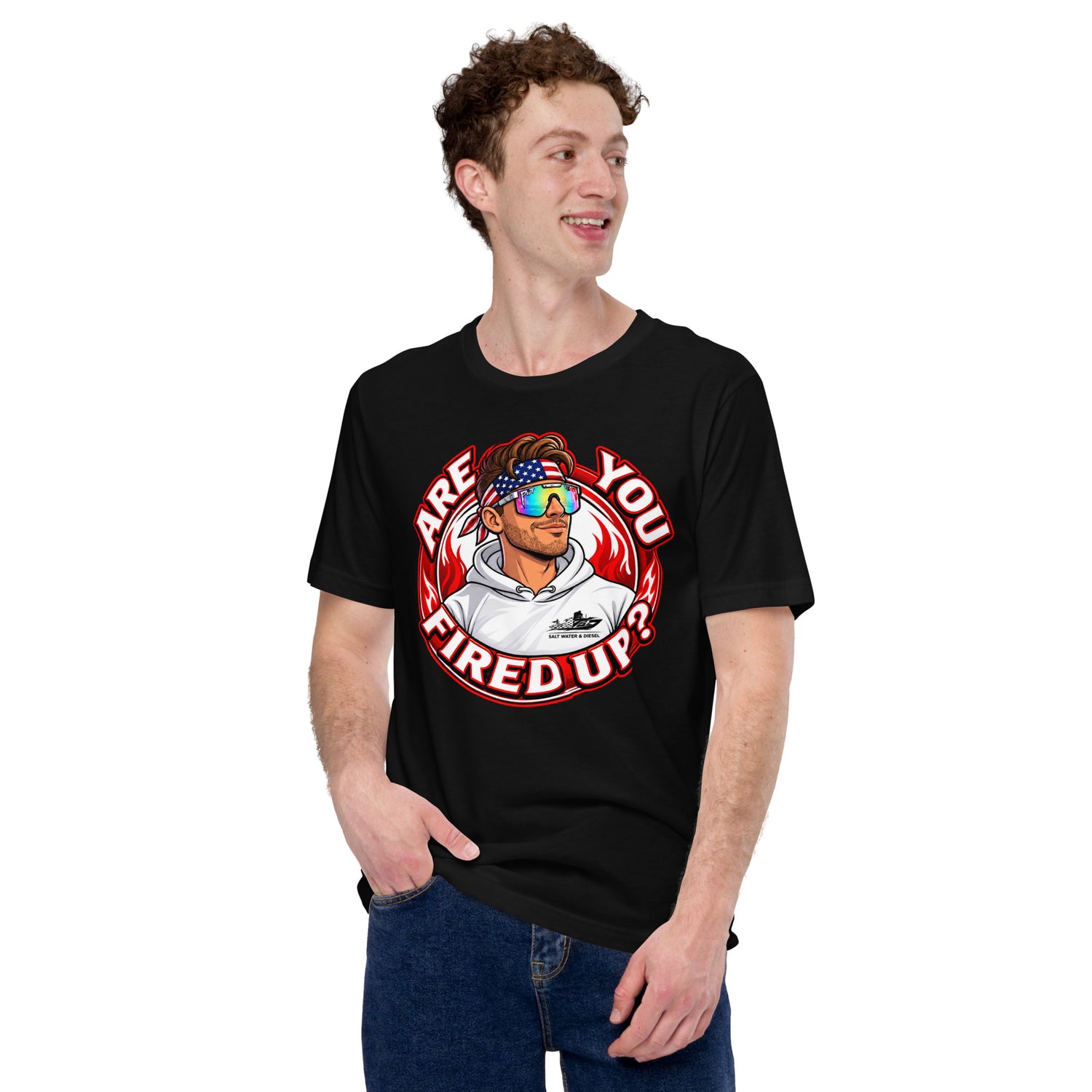 Are You Fired Up graphic t-shirt by Saltwater & Diesel